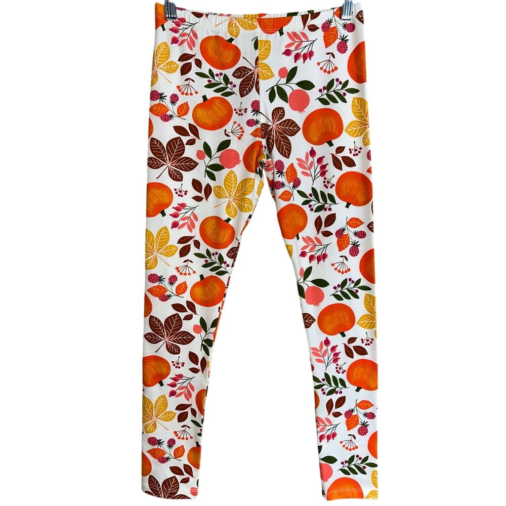 NWT Children's Place Girls Pumpkin Floral Fall Leggings Size L 10/12
